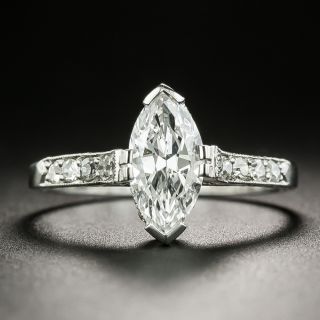 Art Deco 1.01 Carat Marquise Diamond Ring - GIA D VS1 - 2
