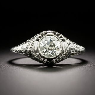 Art Deco 1.02 Carat Diamond Solitaire Engagement Ring - GIA J SI1 - 1