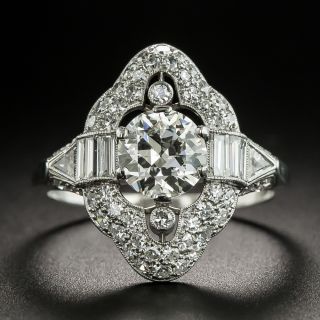 Art Deco 1.03 Carat Diamond Platinum Engagement Ring - GIA K VS1 - 2