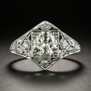 Art Deco 1.04 Carat Diamond Platinum Engagement Ring - GIA - 2