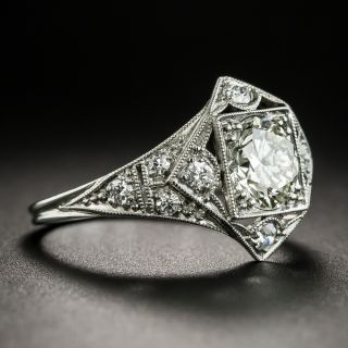 Art Deco 1.04 Carat Diamond Platinum Engagement Ring - GIA