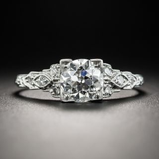 Art Deco 1.05 Carat Diamond Platinum Engagement Ring - GIA I VVS2