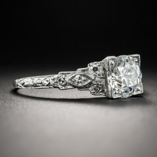 Art Deco 1.05 Carat Diamond Platinum Engagement Ring - GIA I VVS2
