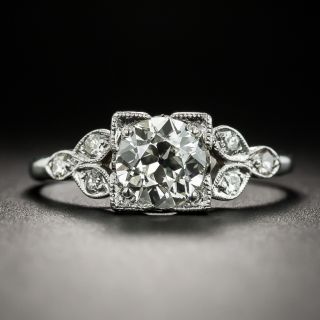 Art Deco 1.05 Carat Diamond Platinum Ring GIA L SI1 - 2