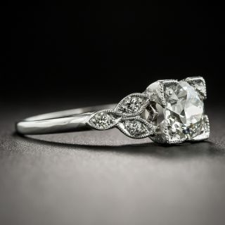 Art Deco 1.05 Carat Diamond Platinum Ring GIA L SI1