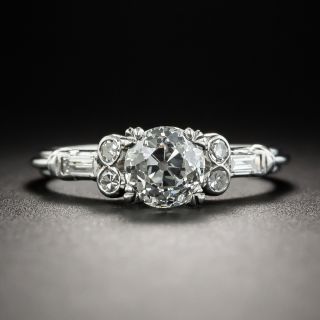 Art Deco 1.06 Carat Platinum Diamond Engagement Ring - GIA I VS1