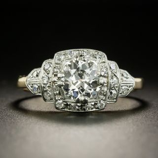Art Deco 1.06 Carat Two-Tone Diamond Engagement Ring - 1