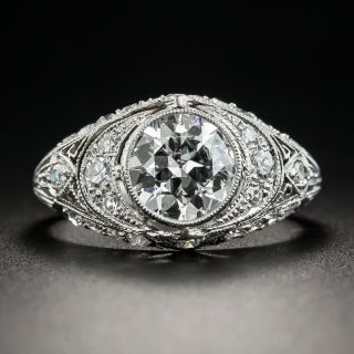 Art Deco 1.07 Carat Diamond Platinum Engagement Ring - GIA H VS2  - 1