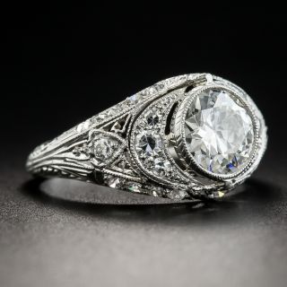 Art Deco 1.07 Carat Diamond Platinum Engagement Ring - GIA H VS2 