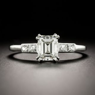 Art Deco 1.07 Carat Emerald-Cut Diamond Engagement Ring - GIA I VS1 - 3