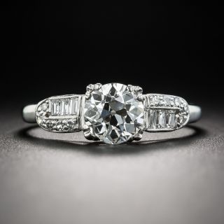 Art Deco 1.09 Carat Diamond Platinum Engagement Ring - GIA J VS1 - 1