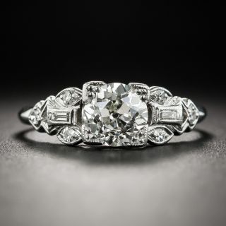Art Deco 1.09 Carat Diamond Platinum Engagement Ring - GIA J VVS2 - 2