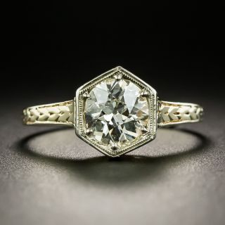Art Deco 1.09 Carat Diamond Solitaire Engagement Ring - GIA N I1 - 2