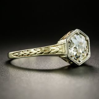 Art Deco 1.09 Carat Diamond Solitaire Engagement Ring - GIA N I1