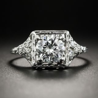 Art Deco 1.10 Carat Diamond Filigree Engagement Ring - GIA G VS1 - 1