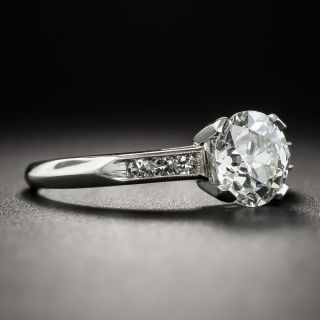 Art Deco 1.10 Carat Diamond Platinum Engagement Ring - GIA I VVS2
