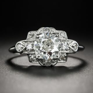 Art Deco 1.10 Carat Diamond Platinum Engagement Ring - GIA J VS2 - 1