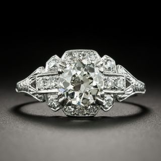 Art Deco 1.12 Carat Diamond Engagement Ring by Schless, Brod & Co - GIA L VS1  - 1
