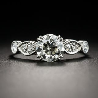 Art Deco 1.12 Carat Diamond Platinum Engagement Ring - GIA L VS2