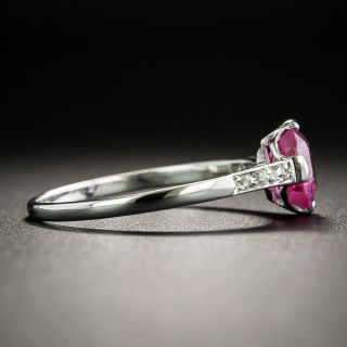 Art Deco 1.12 No Heat Pink Sapphire and Diamond Ring - GIA