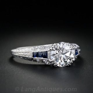 Art Deco 1.13 Carat Diamond Engagement Ring