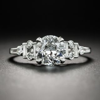 Art Deco 1.14 Carat Diamond Platinum Engagement Ring - GIA GVS2 - 2