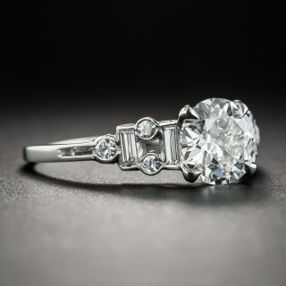 Art Deco 1.14 Carat Diamond Platinum Engagement Ring - GIA GVS2