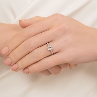 Art Deco 1.16 Carat Diamond Engagement Ring GIA - E SI1