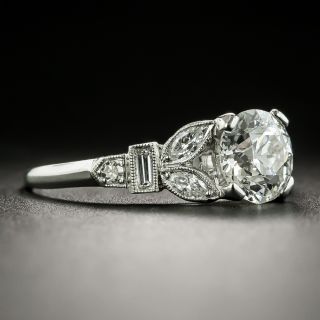Art Deco Platinum 1.16 Carat Diamond Engagement Ring - GIA G SI1