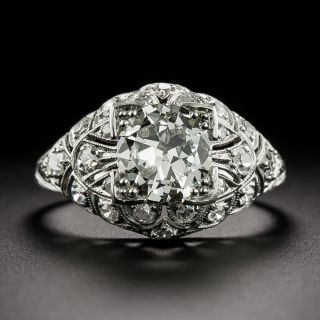 Art Deco 1.16 Carat Diamond Engagement Ring - GIA K SI1 - 3