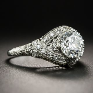 Art Deco 1.16 Carat Diamond Platinum Engagement Ring - GIA H VS2