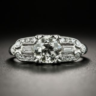 Art Deco 1.16 Carat Diamond Platinum Engagement Ring - GIA L VS1 - 2