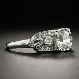 Art Deco 1.16 Carat Diamond Platinum Engagement Ring - GIA L VS1
