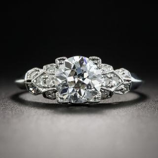 Art Deco 1.17 Carat,Diamond Platinum Engagement Ring - GIA I VS2