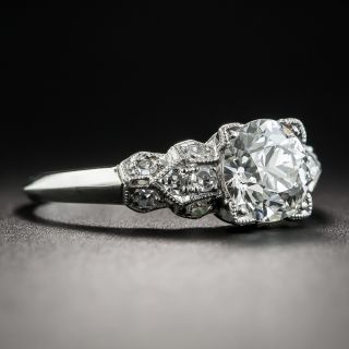 Art Deco 1.17 Carat,Diamond Platinum Engagement Ring - GIA I VS2