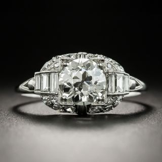 Art Deco 1.17 Carat Diamond Platinum Engagement Ring - GIA J VS2 - 1