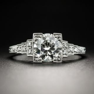 Art Deco 1.18 Carat Diamond Platinum Engagement Ring - GIA J SI2 by J. R. Wood - 1
