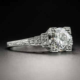 Art Deco 1.18 Carat Diamond Platinum Engagement Ring - GIA J SI2 by J. R. Wood