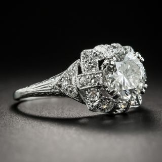 Art Deco 1.19 Carat Diamond Platinum Engagement Ring - GIA J VS2 