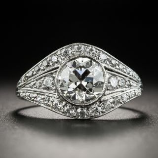 Art Deco 1.19 Carat Diamond Platinum Engagement Ring - 1
