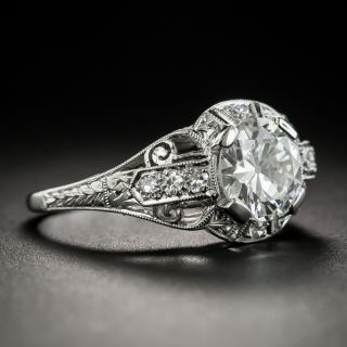 Art Deco 1.20 Carat Diamond Platinum Engagement Ring - GIA I VS2