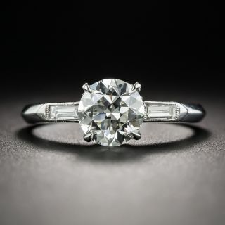 Art Deco 1.20 Carat Diamond Platinum Engagement Ring - GIA K VVS2