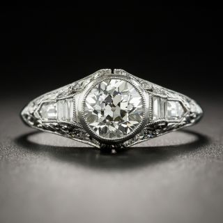 Art Deco 1.20 Carat Diamond Platinum Engagement Ring - 2
