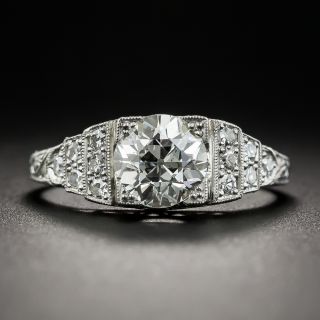 Art Deco 1.21 Carat Diamond Platinum Engagement Ring - GIA J SI1 