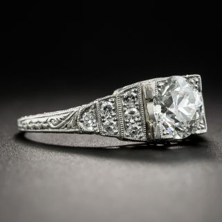Art Deco 1.21 Carat Diamond Platinum Engagement Ring - GIA J SI1 