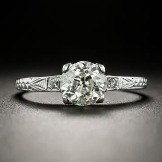 Art Deco 1.21 Carat Diamond Solitaire Engagement Ring - GIA L SI1 - 2
