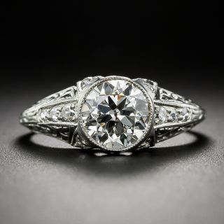 Art Deco 1.22 Carat Diamond Engagement Ring - GIA J SI1 - 2