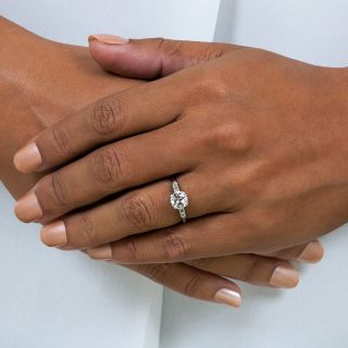 Art Deco 1.22 Carat Diamond Engagement Ring - GIA K SI1