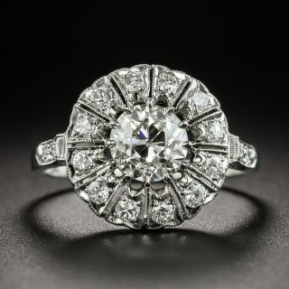Vintage 1.22 Carat Diamond Platinum Ring - GIA K SI1 - 2