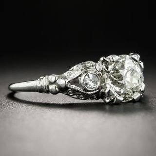 Art Deco 1.22 Carat  Platinum Diamond Ring By Jabel - GIA
